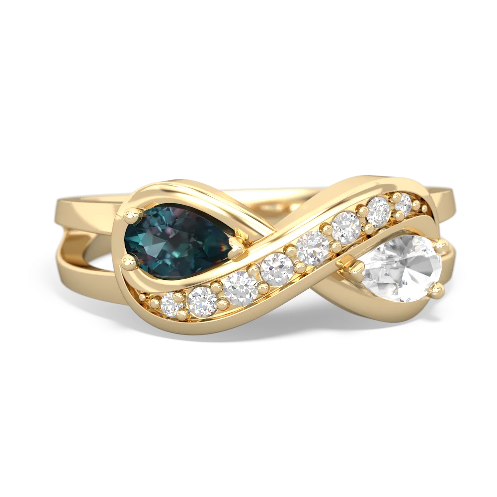 Alexandrite Diamond Infinity 14K Yellow Gold ring R5390