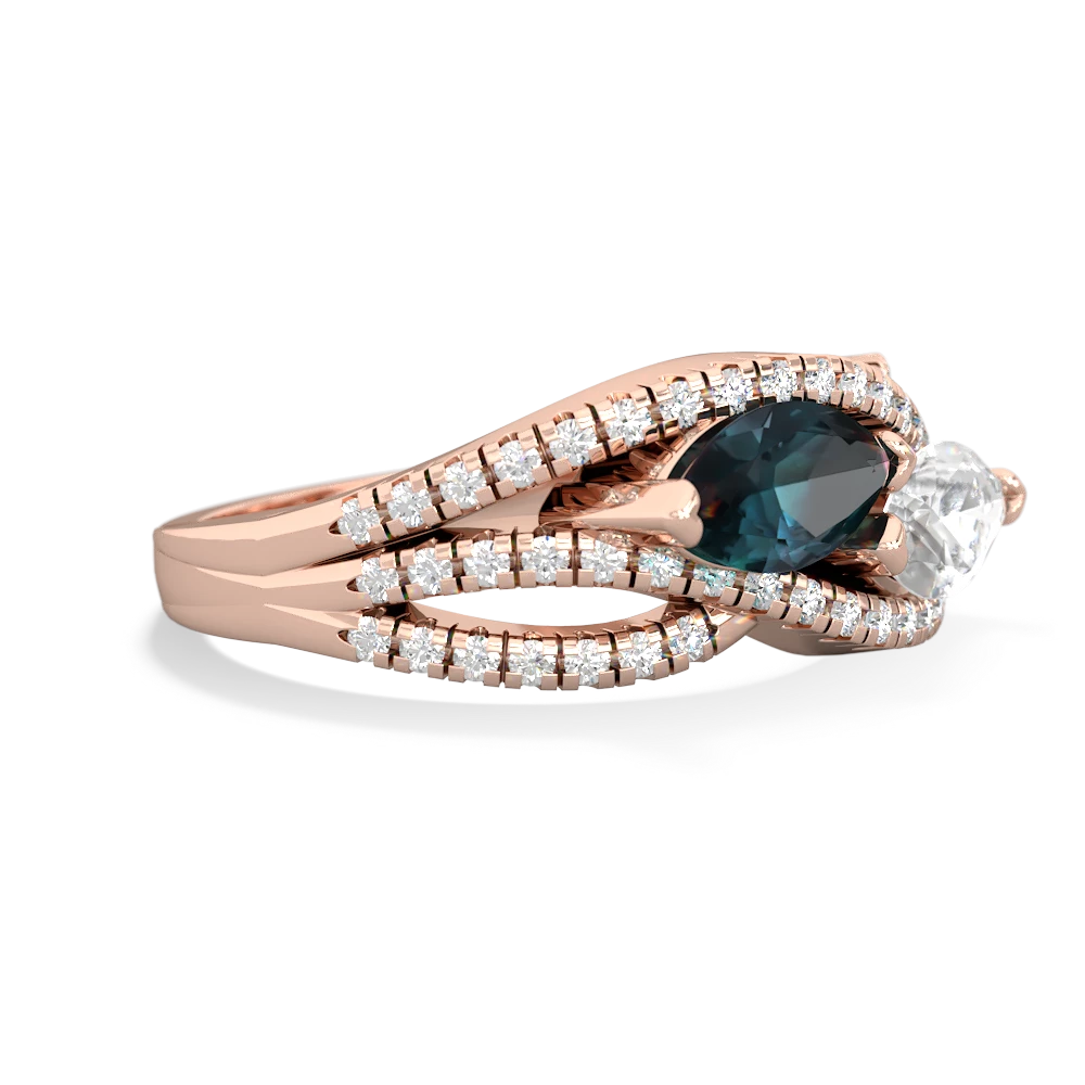 Alexandrite Diamond Rivers 14K Rose Gold ring R3070