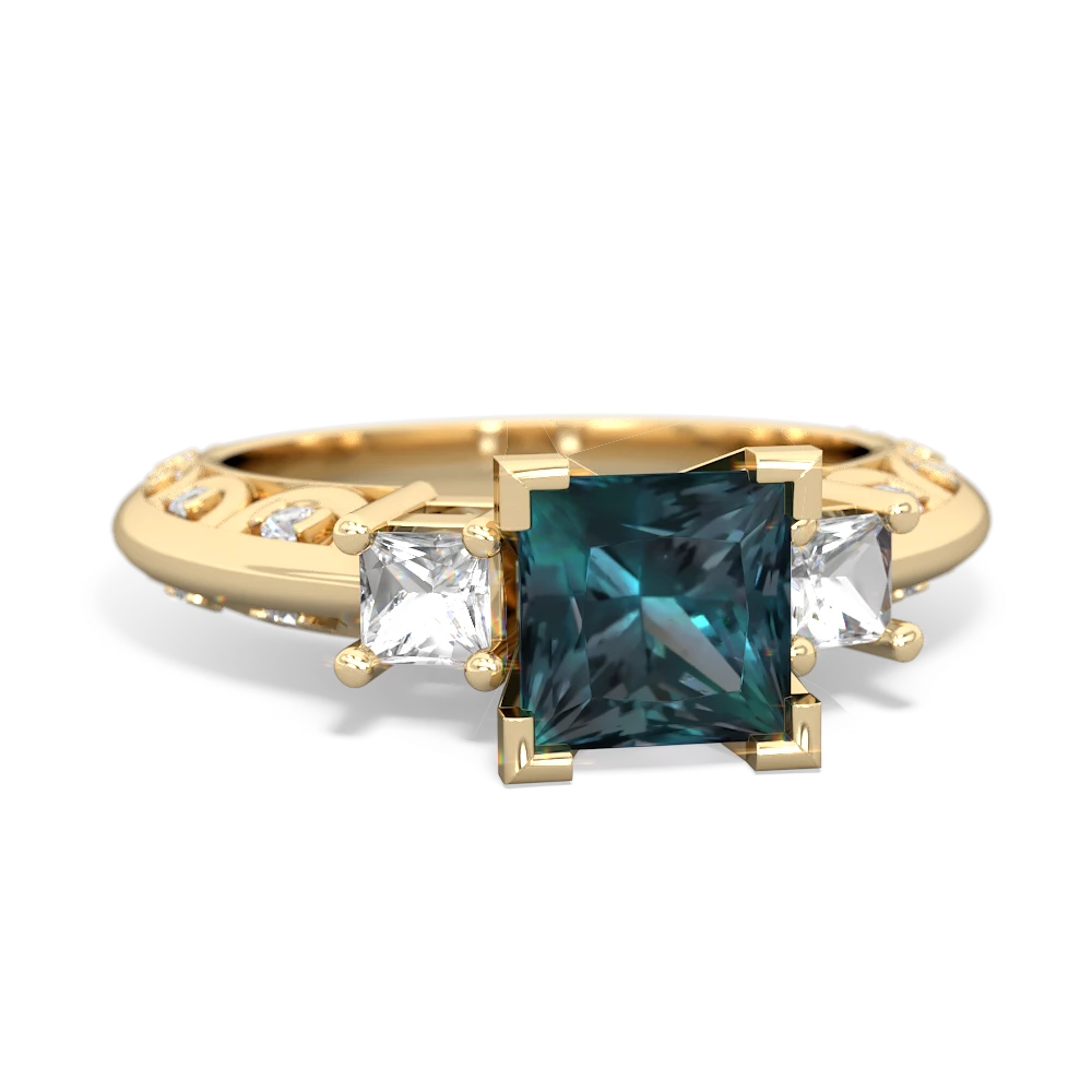 Alexandrite Eternal Embrace Engagement 14K Yellow Gold ring C2001