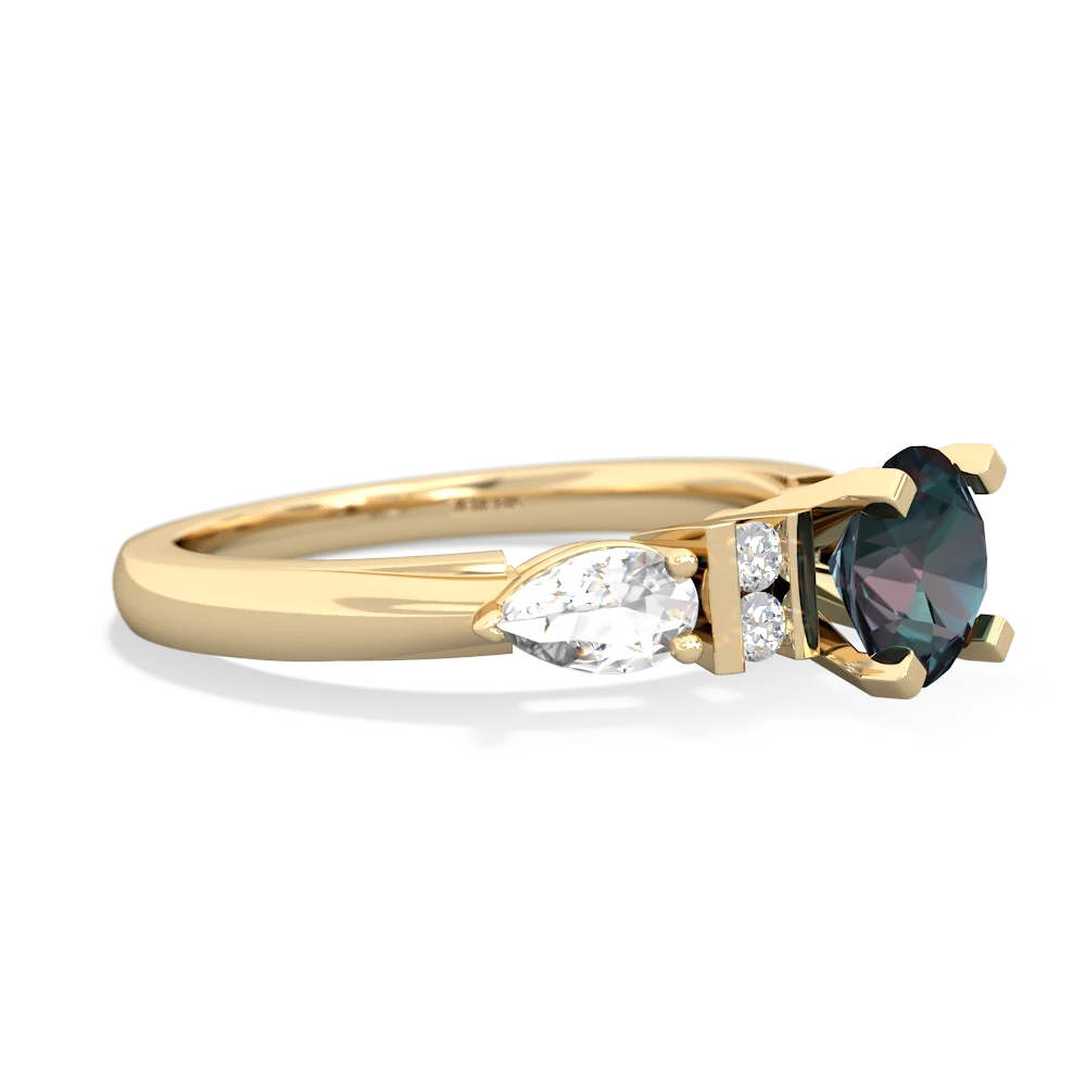 Alexandrite 6Mm Round Eternal Embrace Engagement 14K Yellow Gold ring R2005