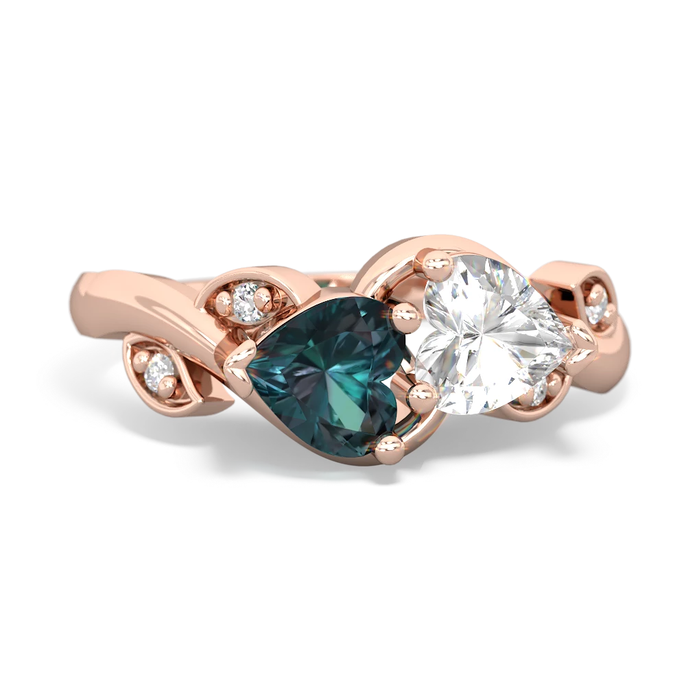 Alexandrite Floral Elegance 14K Rose Gold ring R5790