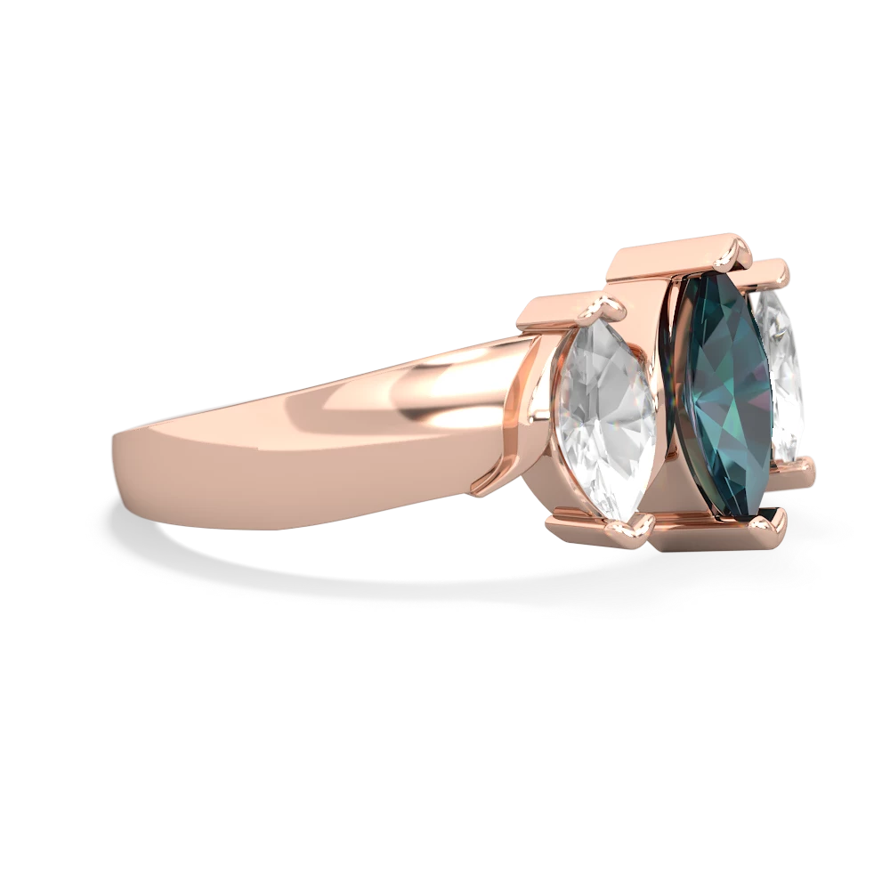 Alexandrite Three Peeks 14K Rose Gold ring R2433