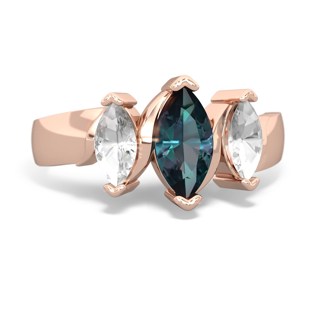 Alexandrite Three Peeks 14K Rose Gold ring R2433