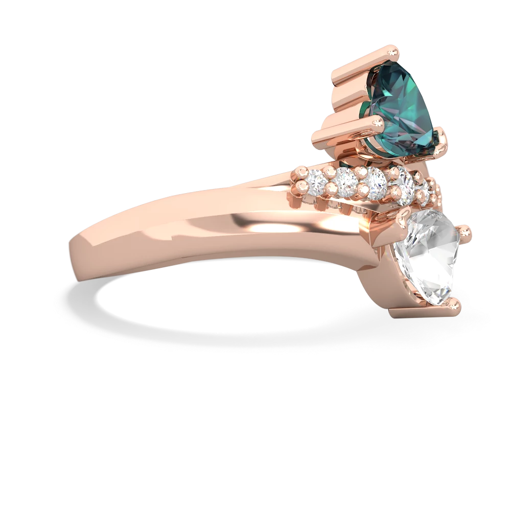 Alexandrite Heart To Heart 14K Rose Gold ring R2064