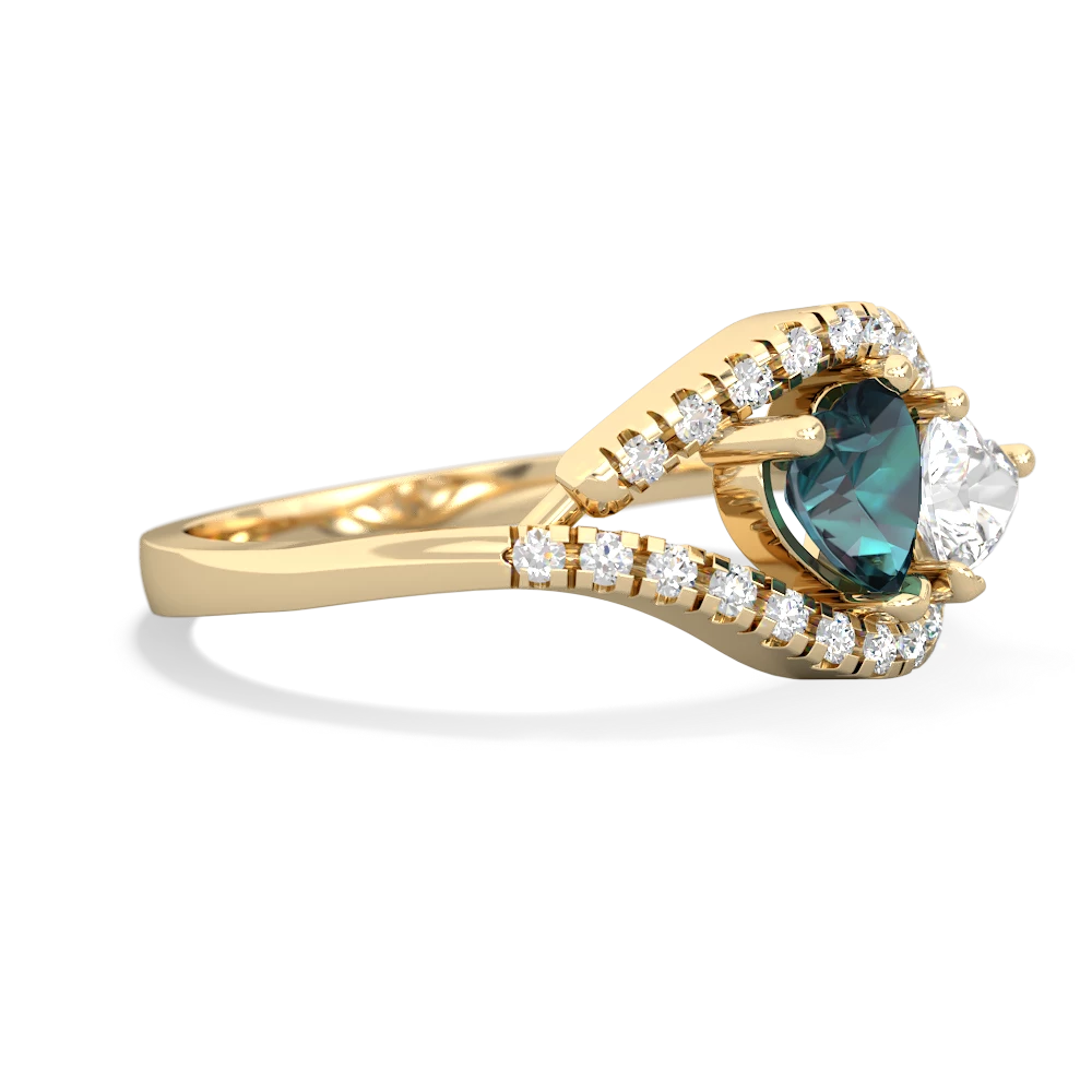 Alexandrite Mother And Child 14K Yellow Gold ring R3010