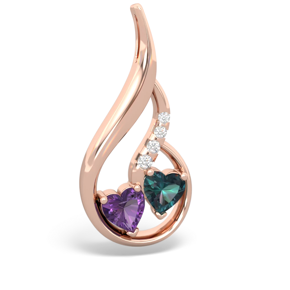 Amethyst Keepsake Curves 14K Rose Gold pendant P5450