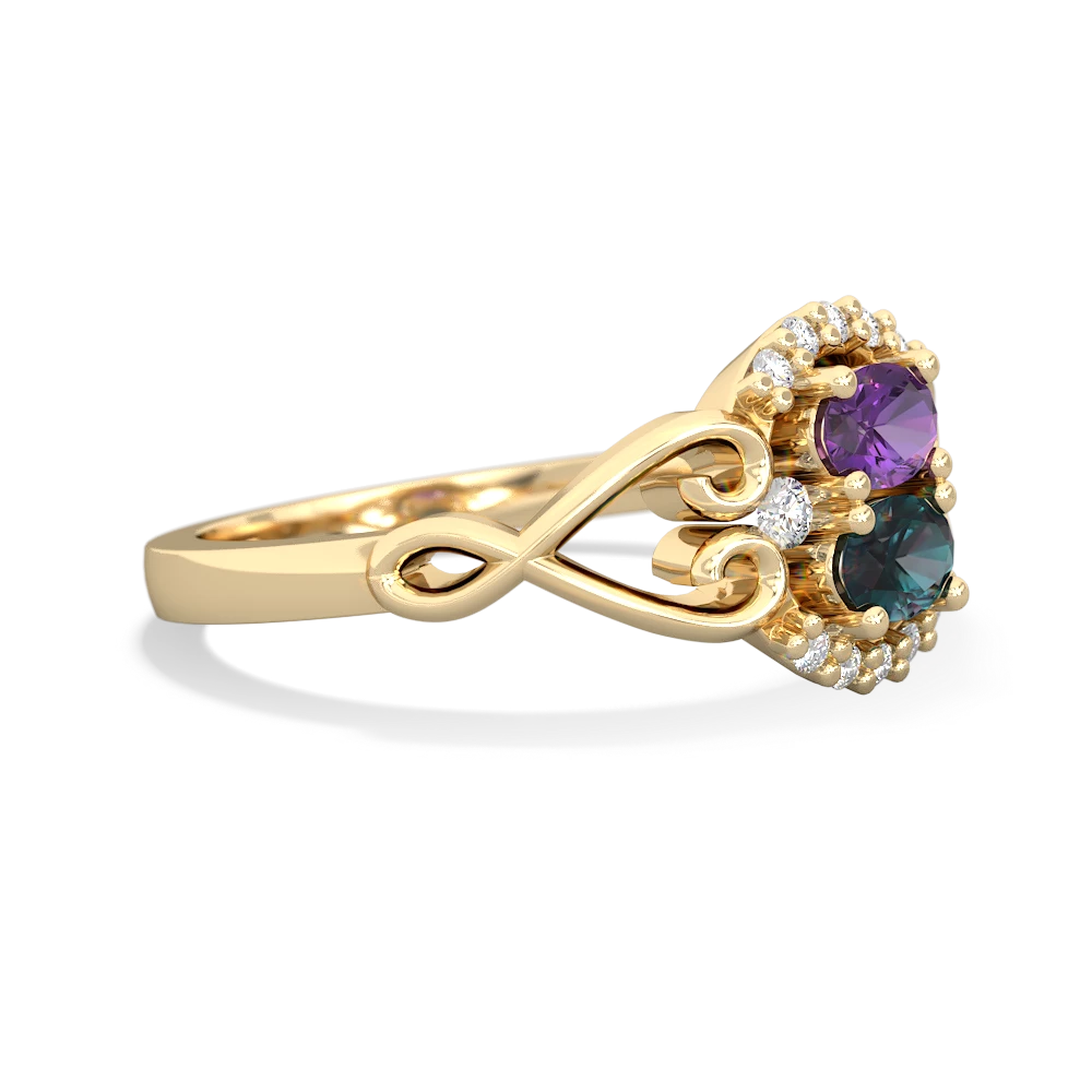 Amethyst Love Nest 14K Yellow Gold ring R5860