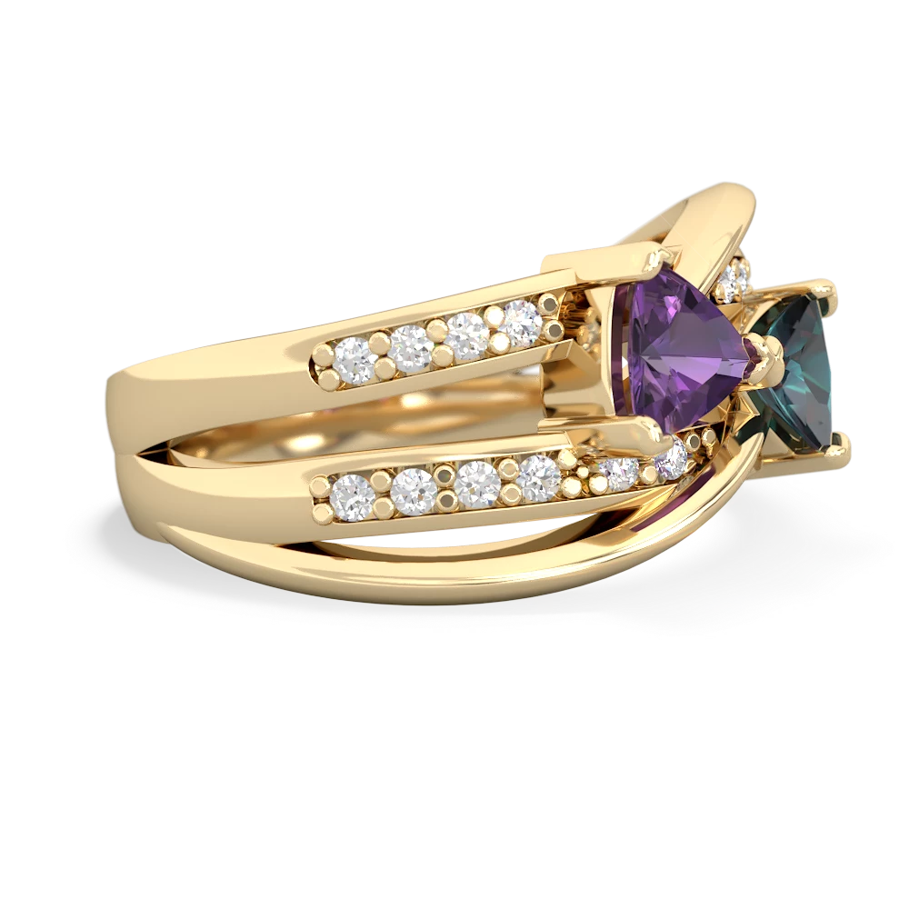 Amethyst Bowtie 14K Yellow Gold ring R2360