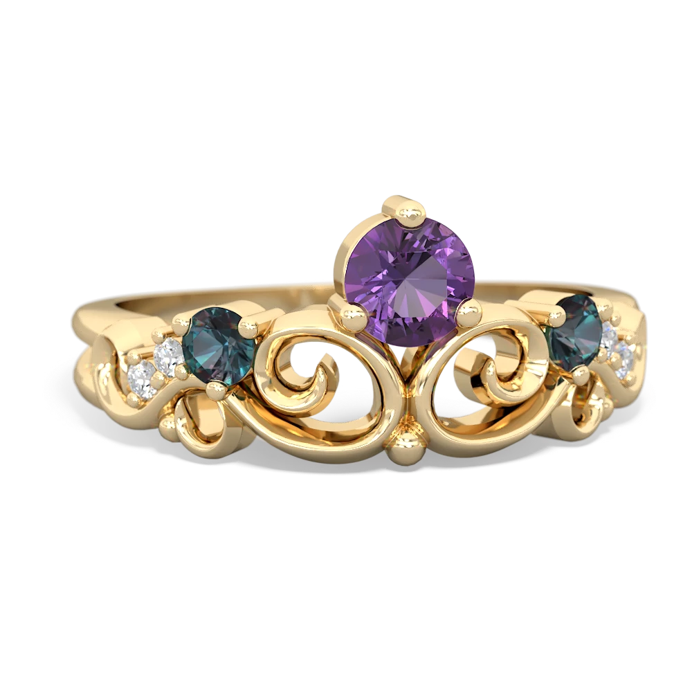 Amethyst Crown Keepsake 14K Yellow Gold ring R5740