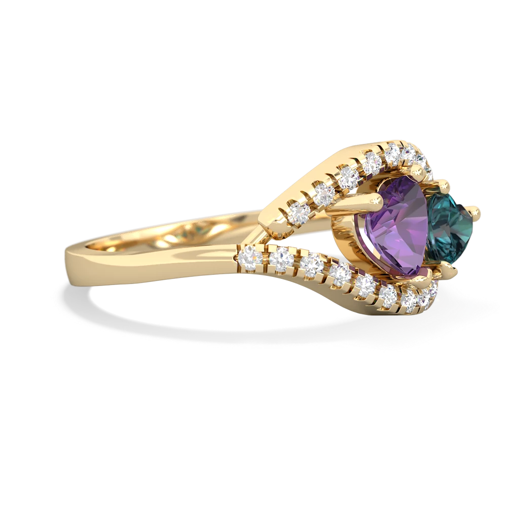 Amethyst Mother And Child 14K Yellow Gold ring R3010