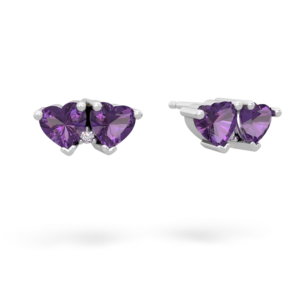 Amethyst Sweethearts 14K White Gold earrings E5260