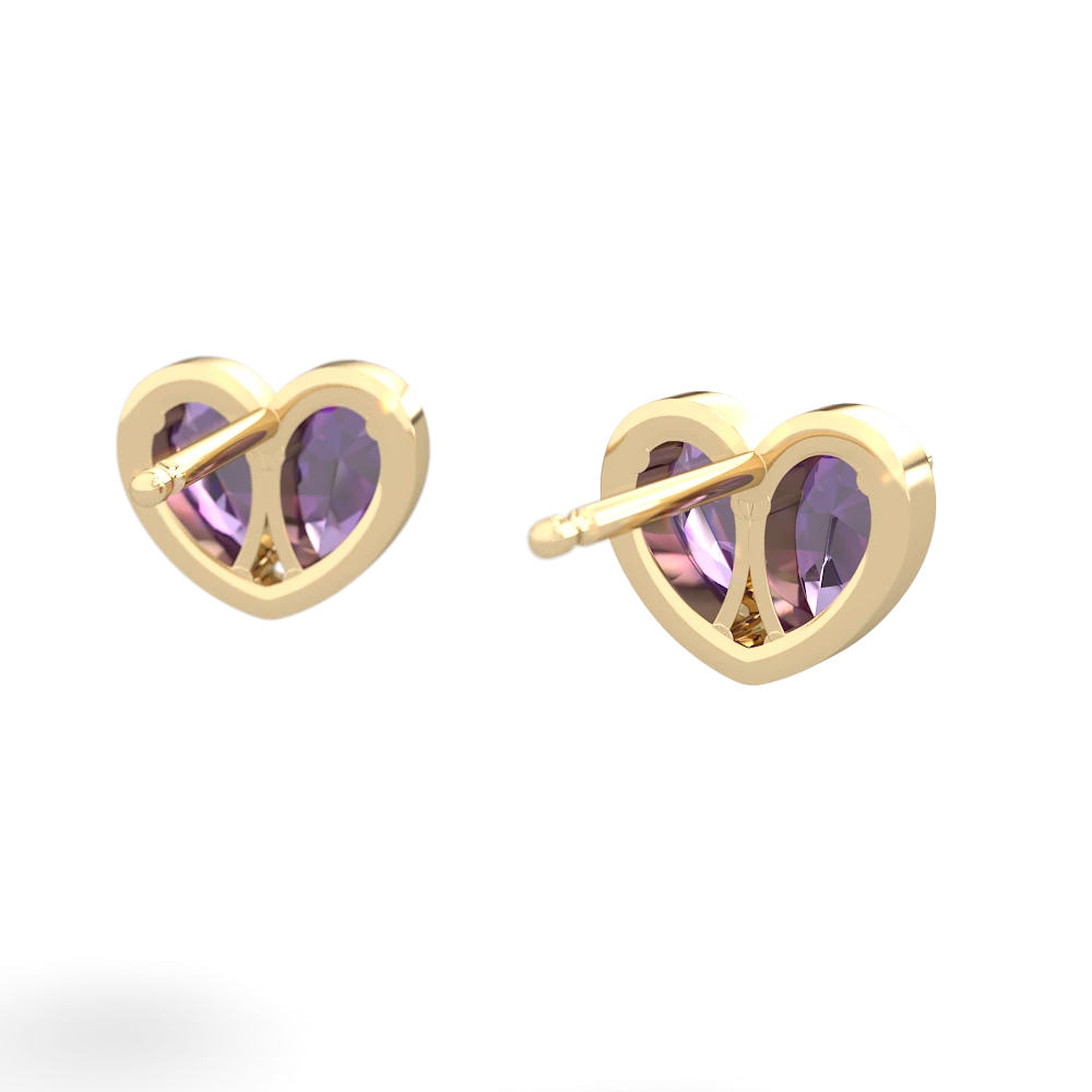 Amethyst 'Our Heart' 14K Yellow Gold earrings E5072