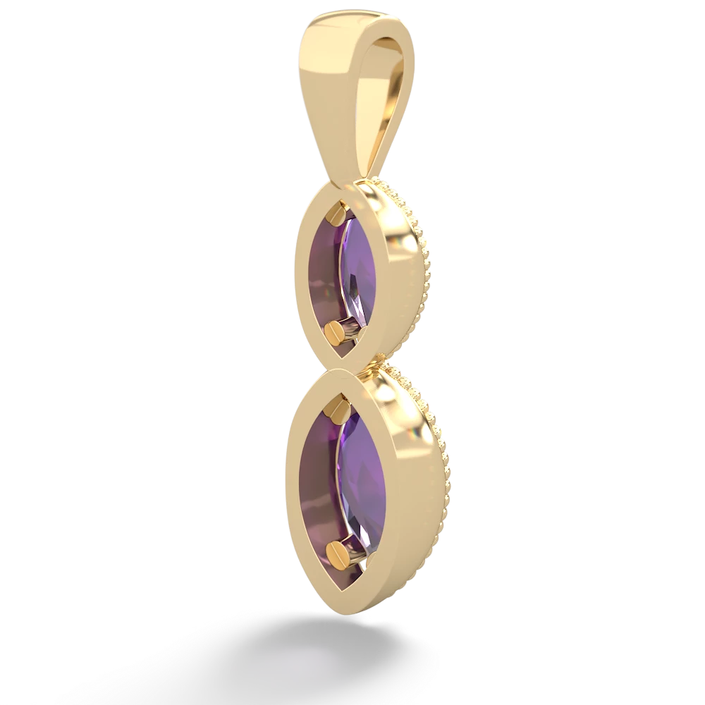 Amethyst Antique-Style Halo 14K Yellow Gold pendant P5700