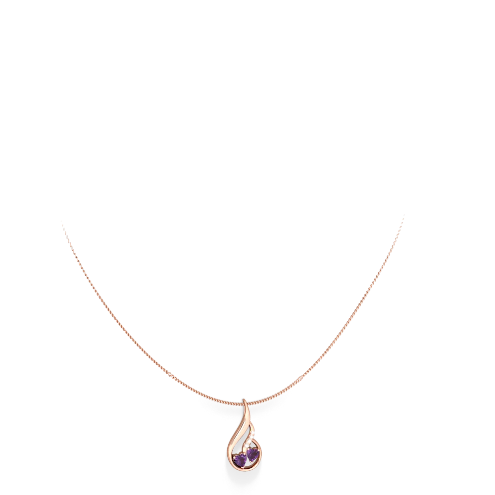 Amethyst Keepsake Curves 14K Rose Gold pendant P5450