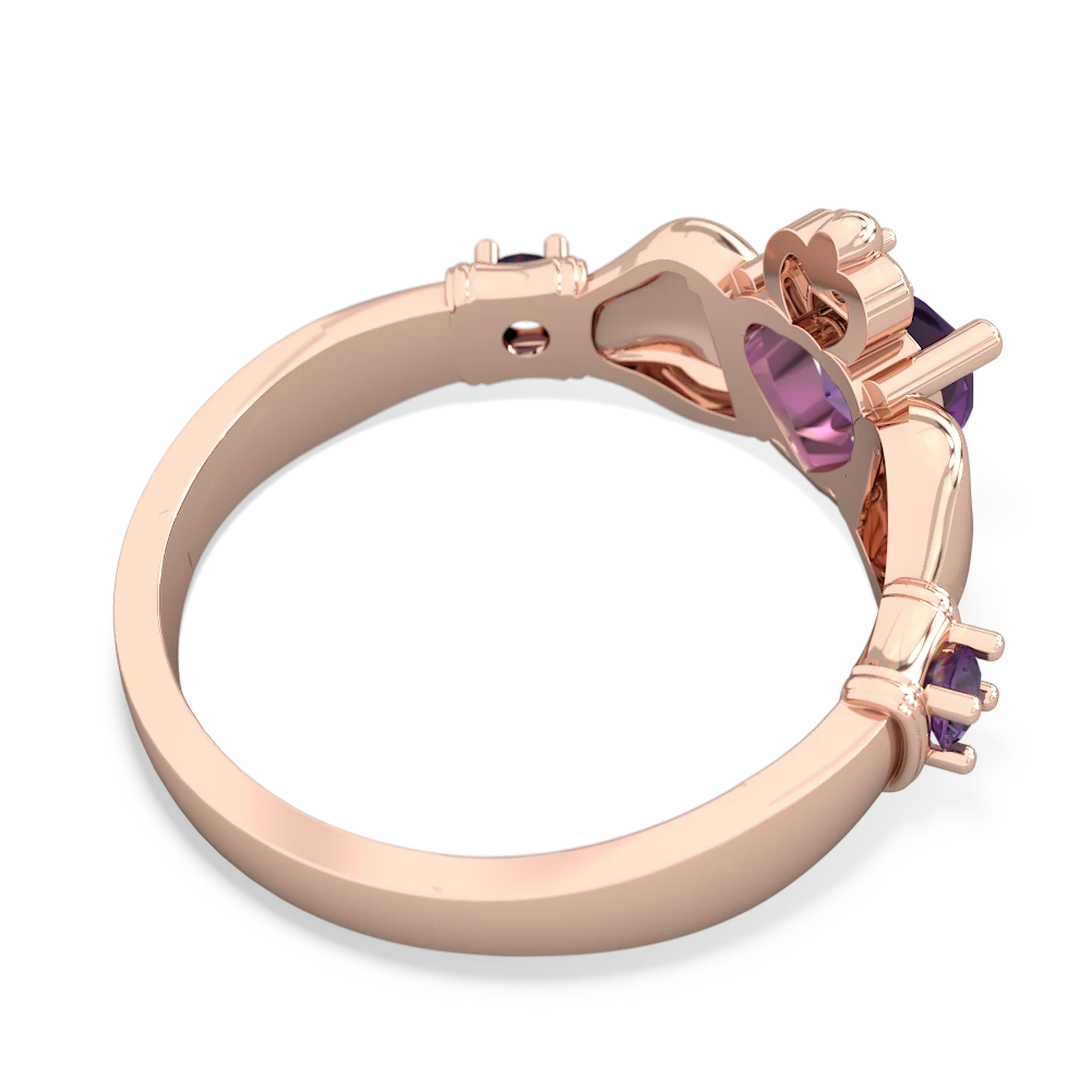 Onyx Claddagh Keepsake 14K Rose Gold ring R5245