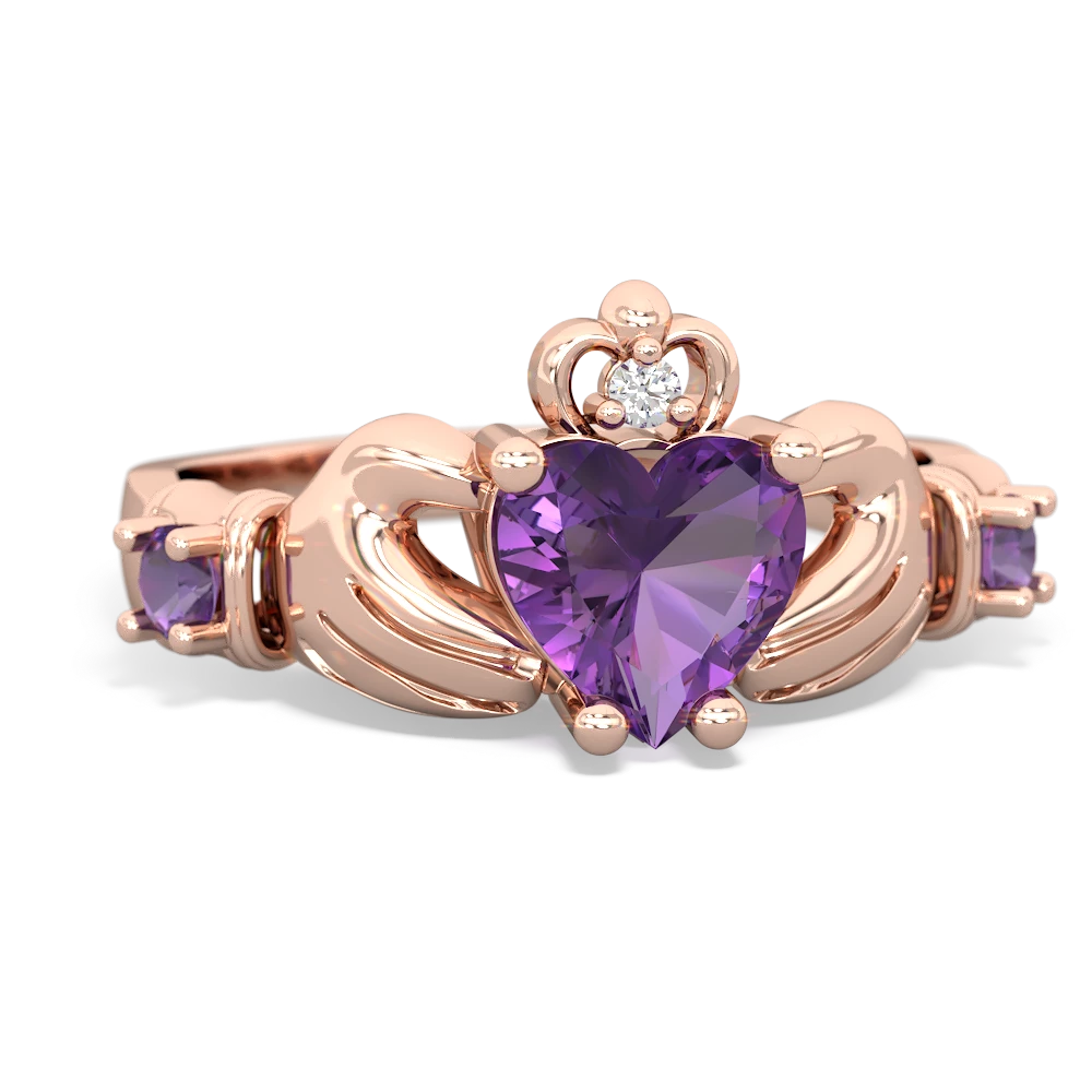 Alexandrite Claddagh Keepsake 14K Rose Gold ring R5245