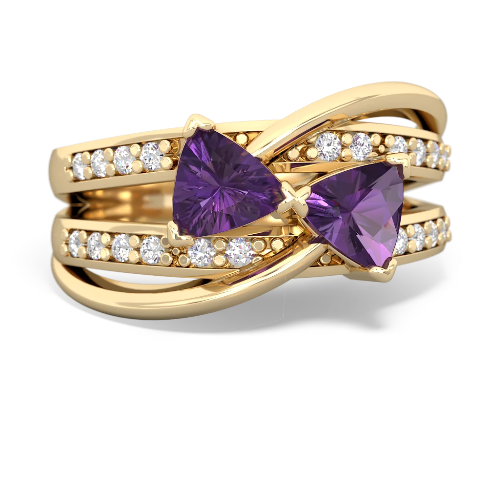 Amethyst Bowtie 14K Yellow Gold ring R2360