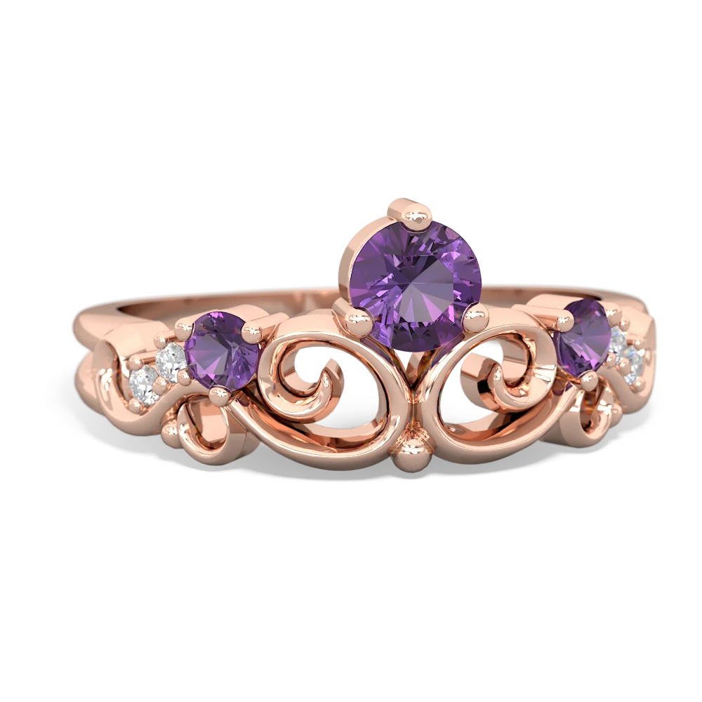 Lab Sapphire Crown Keepsake 14K Rose Gold ring R5740