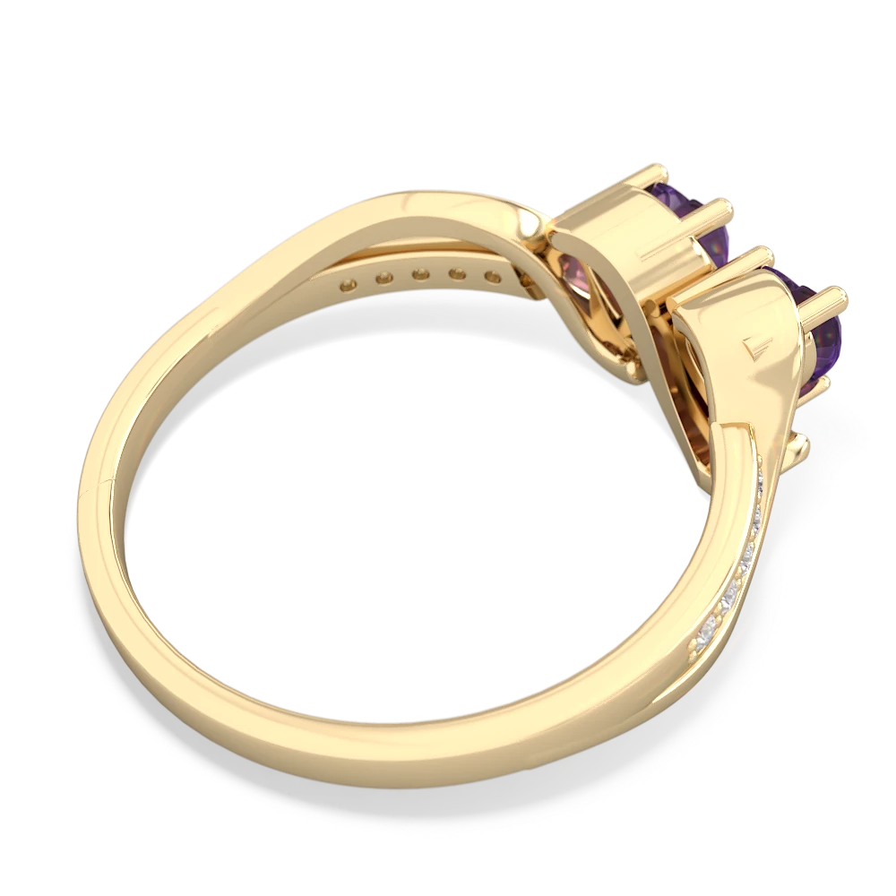 Amethyst Side By Side 14K Yellow Gold ring R3090