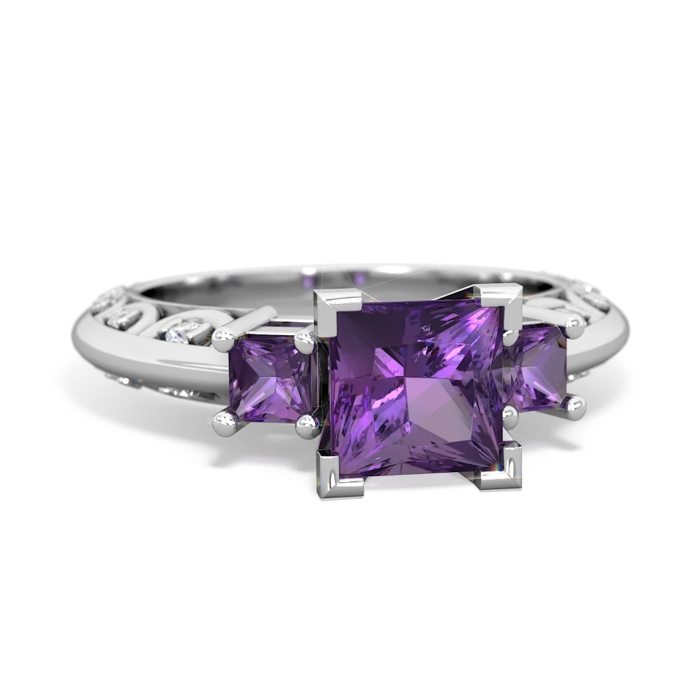 Alexandrite Eternal Embrace Engagement 14K White Gold ring C2001