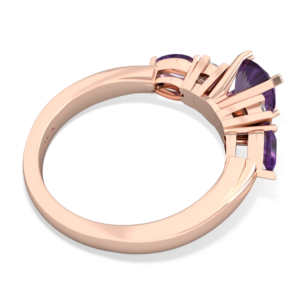 Onyx 6Mm Round Eternal Embrace Engagement 14K Rose Gold ring R2005