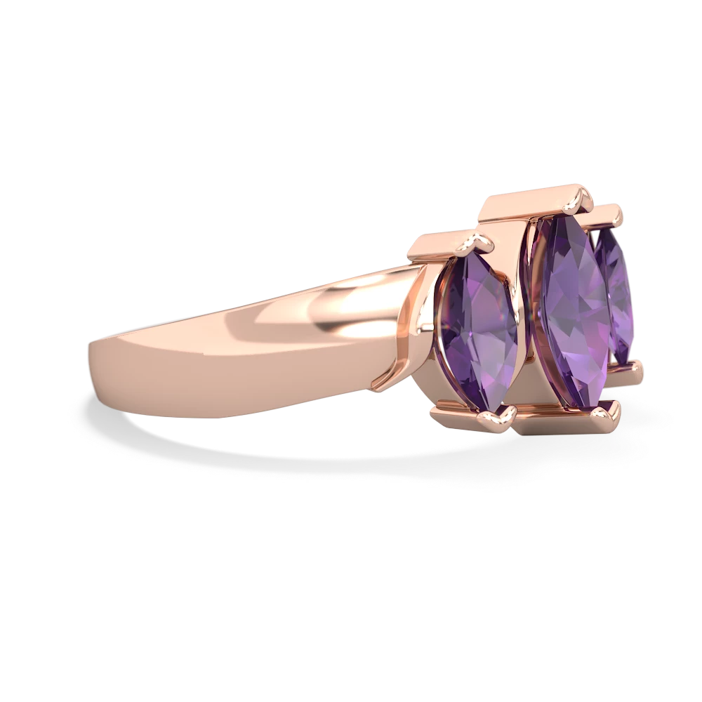 Amethyst Three Peeks 14K Rose Gold ring R2433