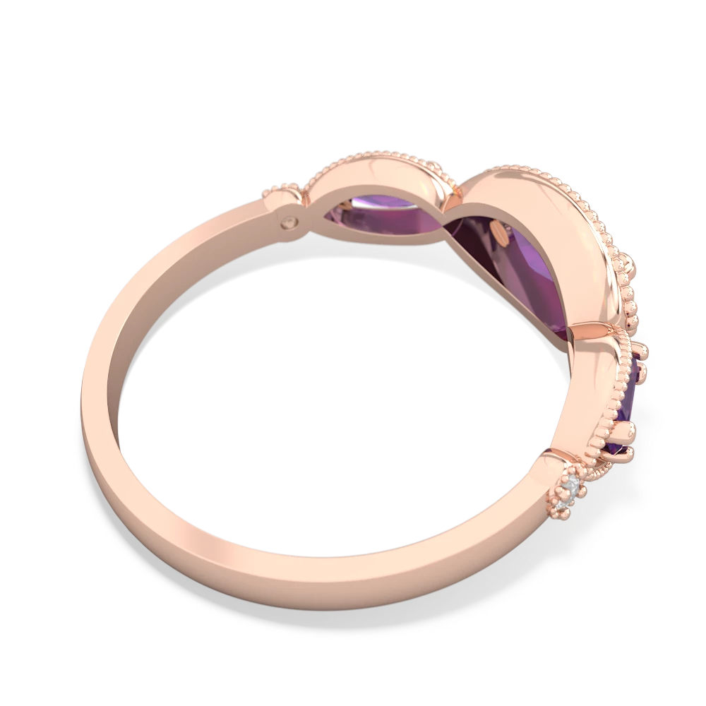 Lab Pink Sapphire Milgrain Marquise 14K Rose Gold ring R5700