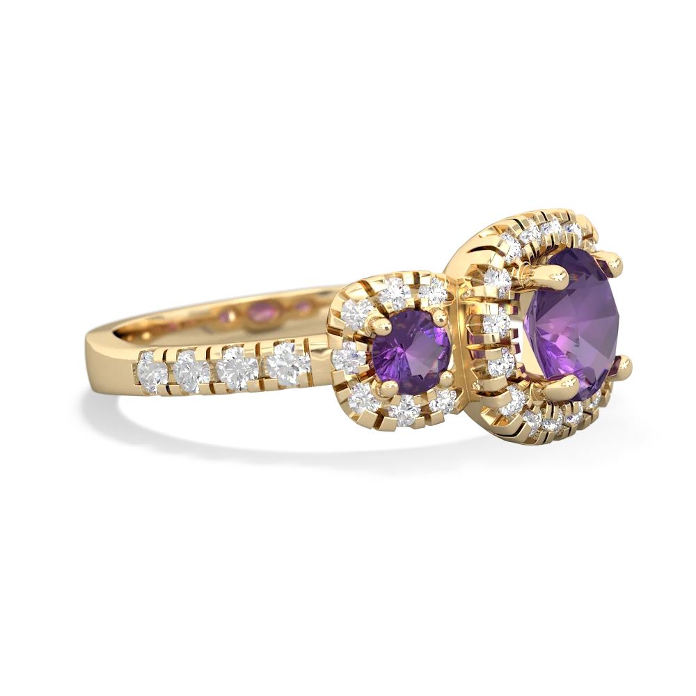 Amethyst Regal Halo 14K Yellow Gold ring R5350