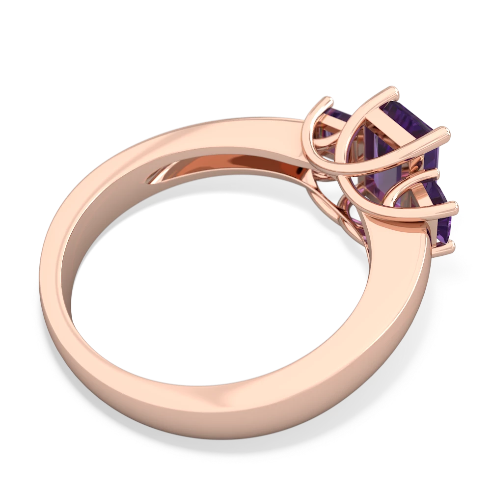 Opal Three Stone Emerald-Cut Trellis 14K Rose Gold ring R4021