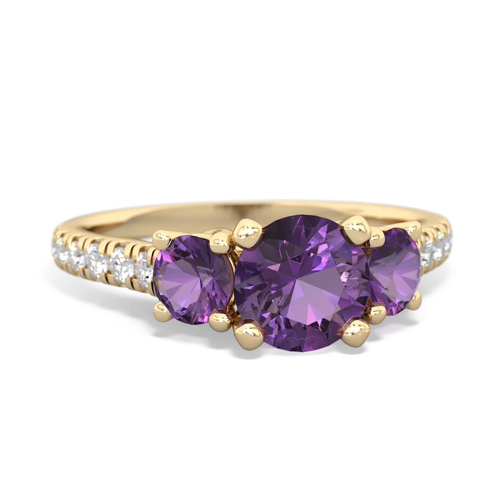 Lab Sapphire Pave Trellis 14K Yellow Gold ring R5500