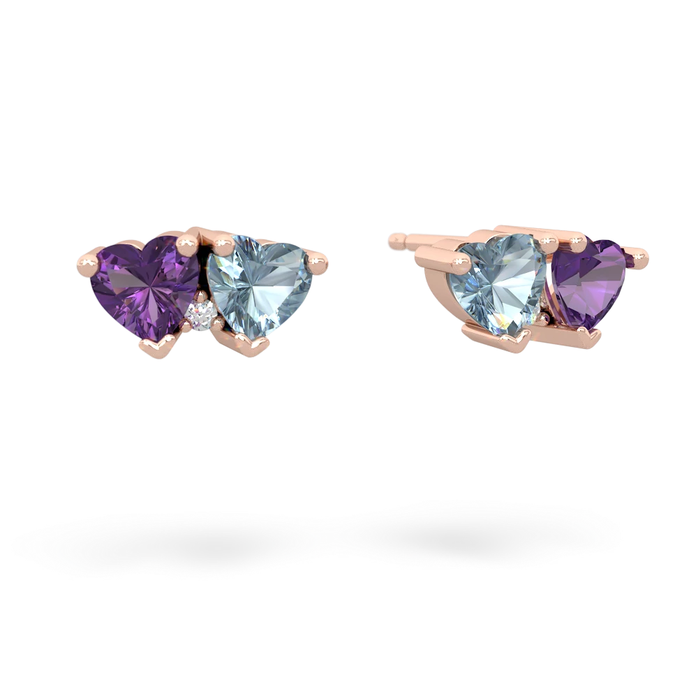 Amethyst Sweethearts 14K Rose Gold earrings E5260