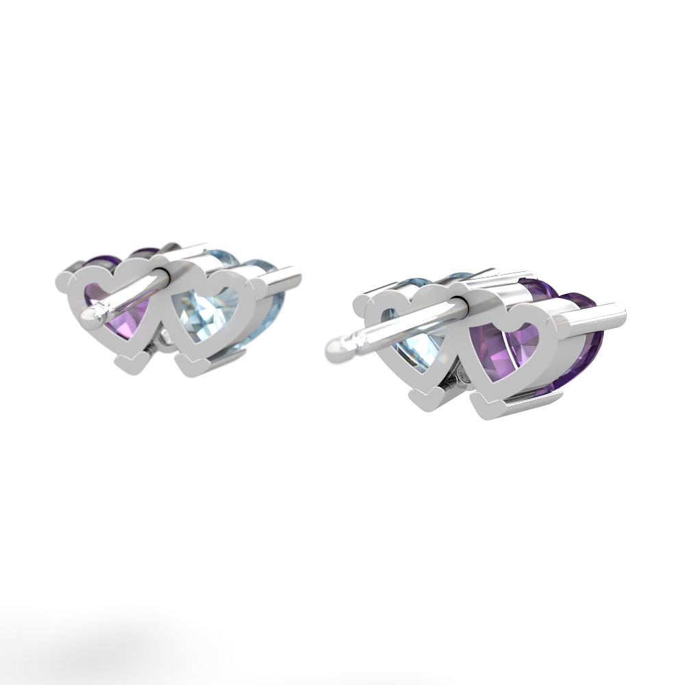 Amethyst Sweethearts 14K White Gold earrings E5260