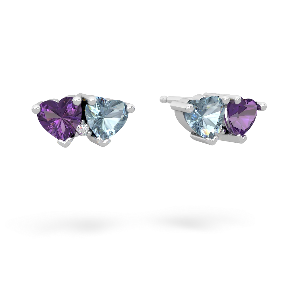 Amethyst Sweethearts 14K White Gold earrings E5260