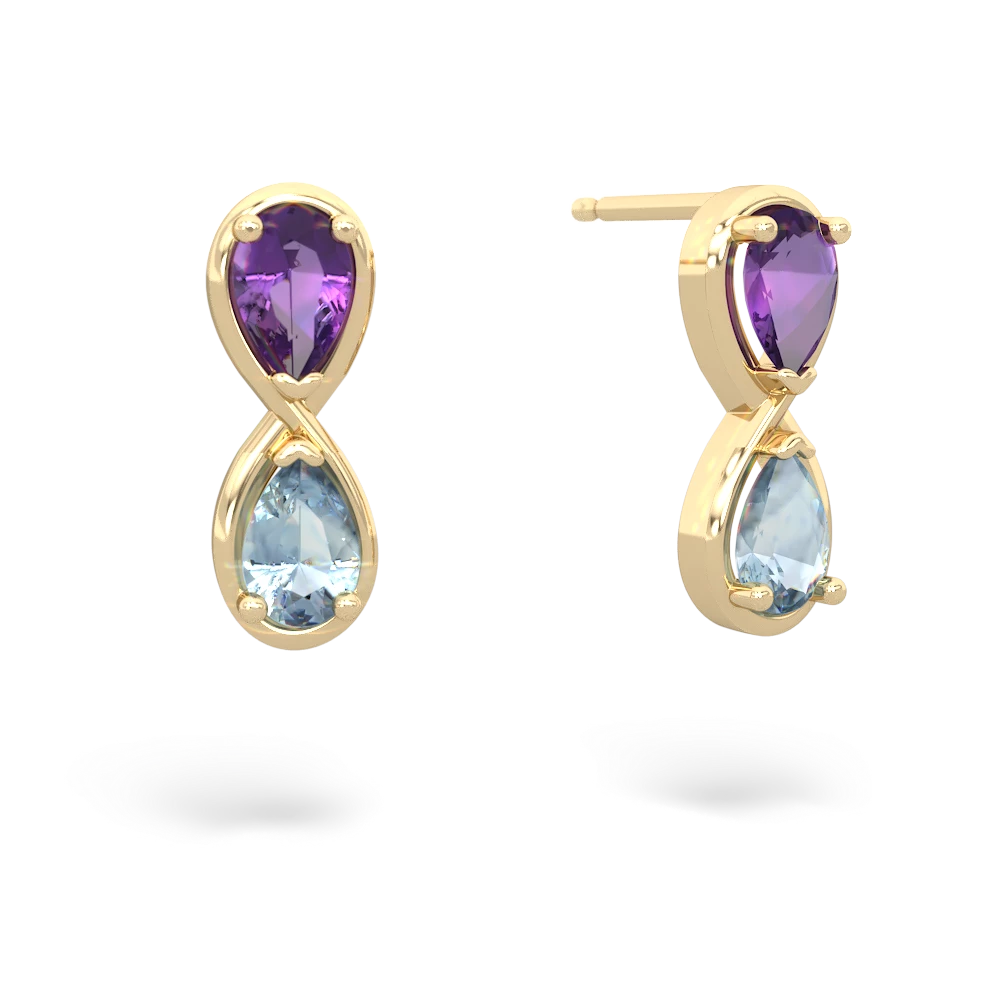 Amethyst Infinity 14K Yellow Gold earrings E5050