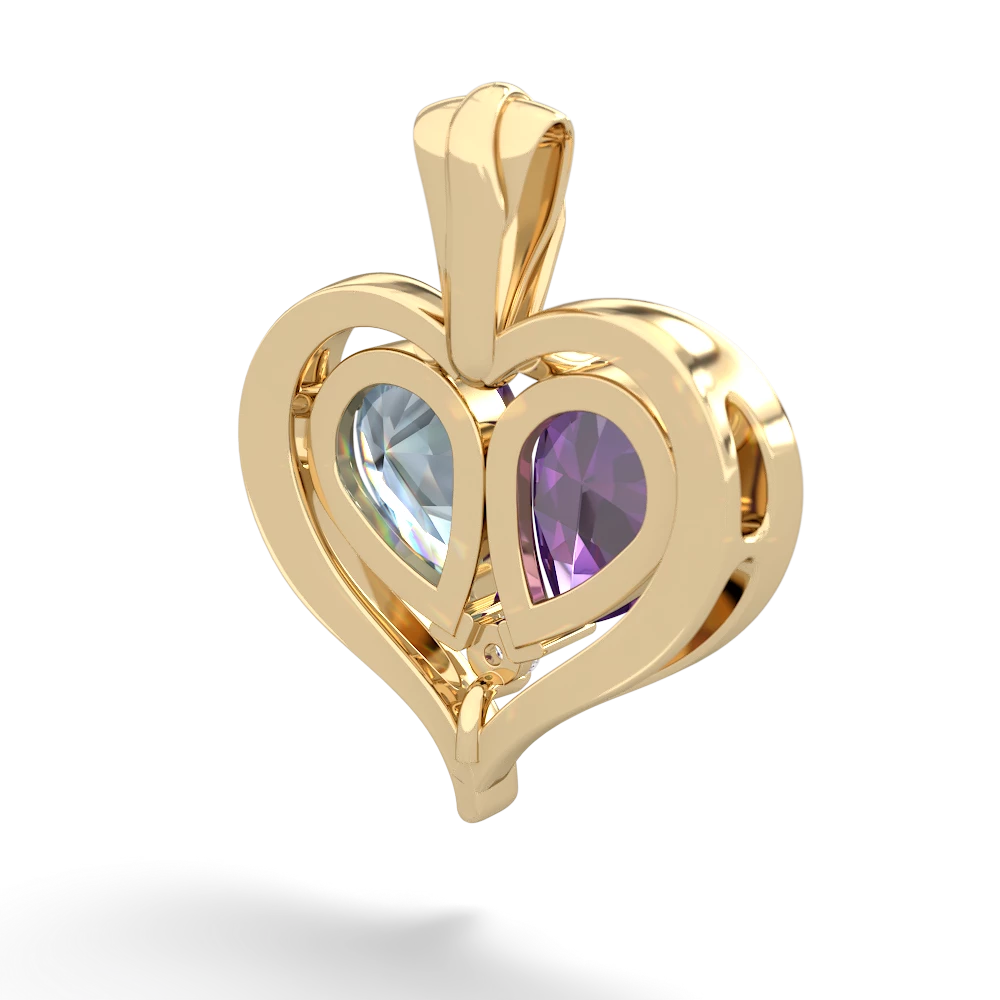 Amethyst Two Become One 14K Yellow Gold pendant P5330