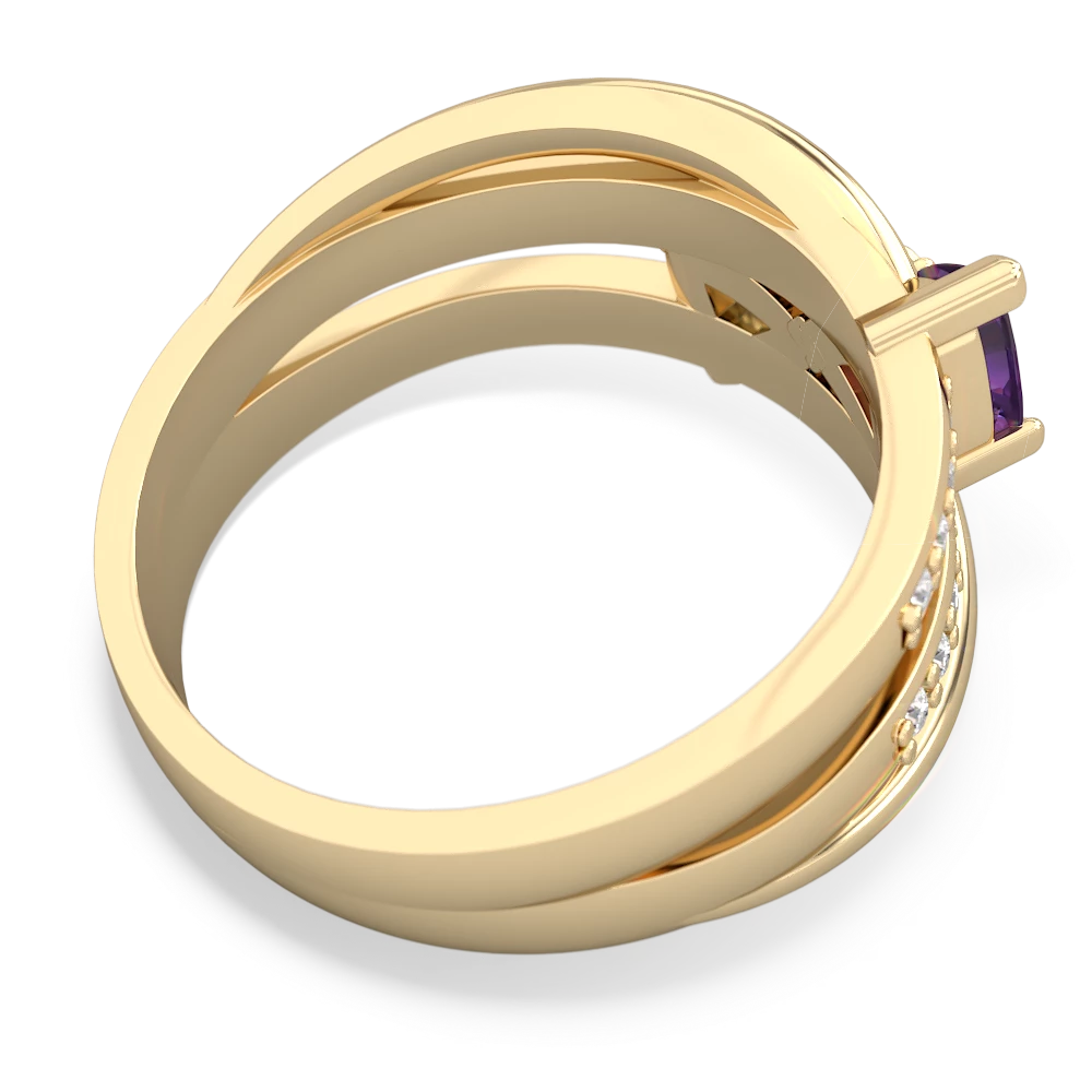 Amethyst Bowtie 14K Yellow Gold ring R2360