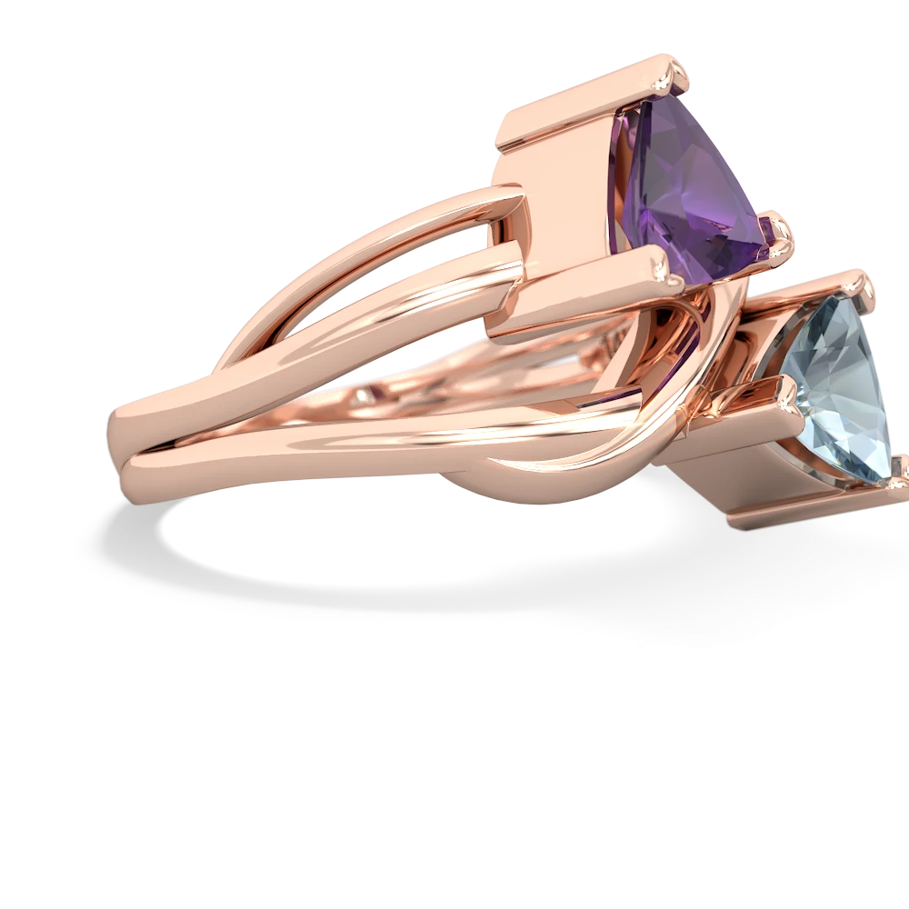 Amethyst Split Band Swirl 14K Rose Gold ring R2341