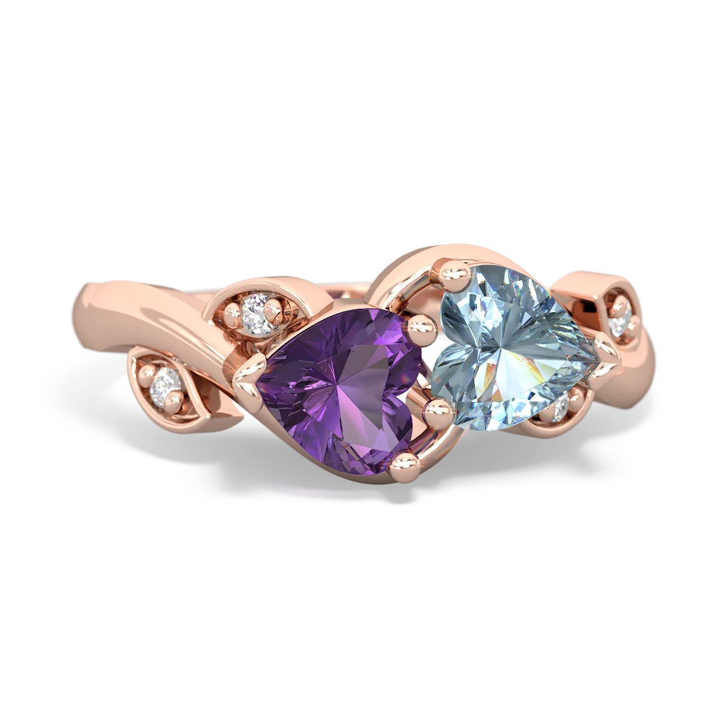 Amethyst Floral Elegance 14K Rose Gold ring R5790