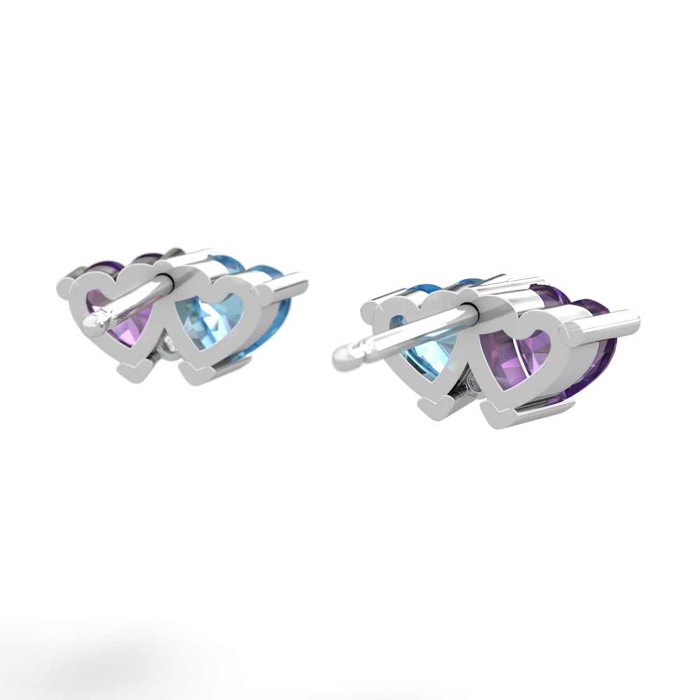 Amethyst Sweethearts 14K White Gold earrings E5260