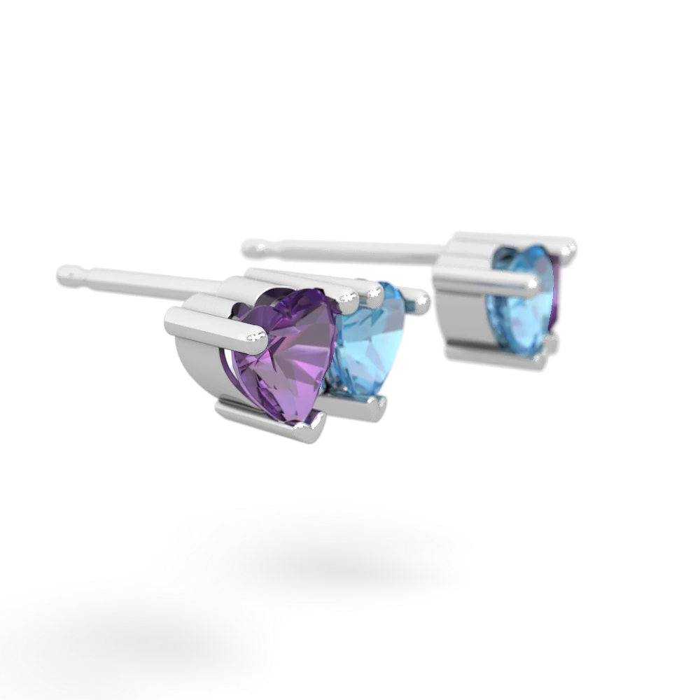 Amethyst Sweethearts 14K White Gold earrings E5260