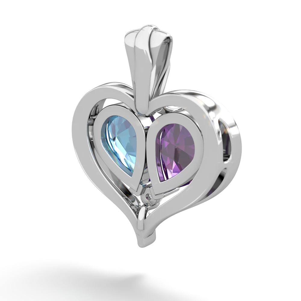 Amethyst Two Become One 14K White Gold pendant P5330