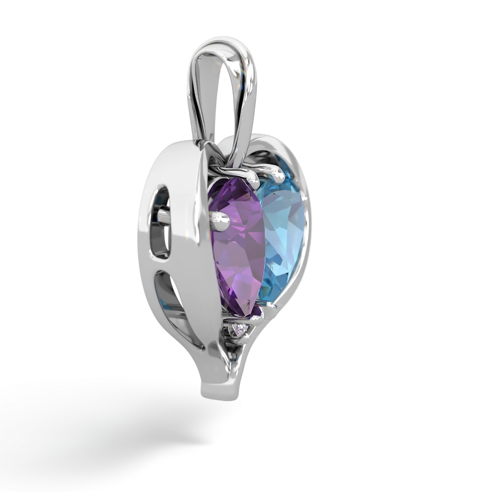 Amethyst Two Become One 14K White Gold pendant P5330