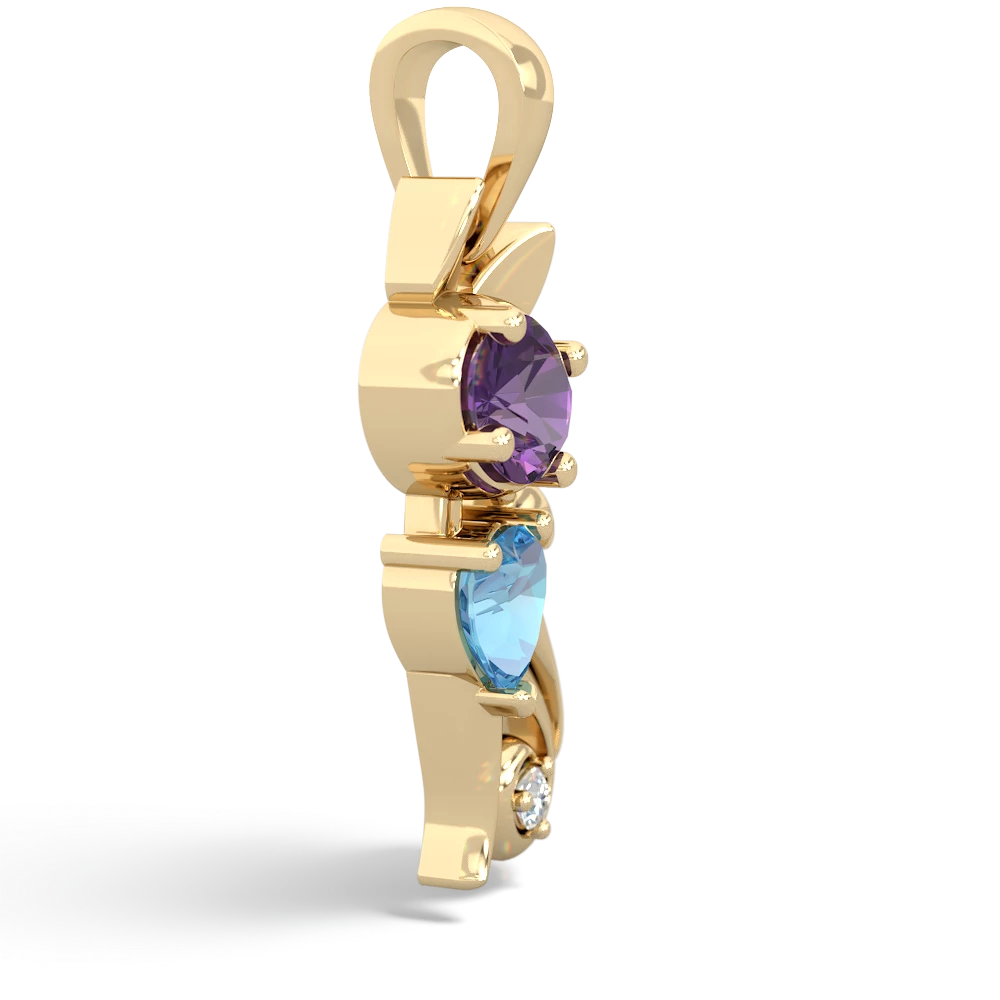 Amethyst Kitten 14K Yellow Gold pendant P5780