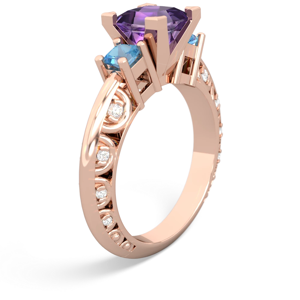 Amethyst Eternal Embrace Engagement 14K Rose Gold ring C2001