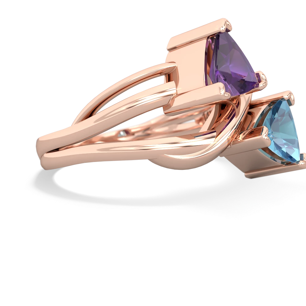 Amethyst Split Band Swirl 14K Rose Gold ring R2341