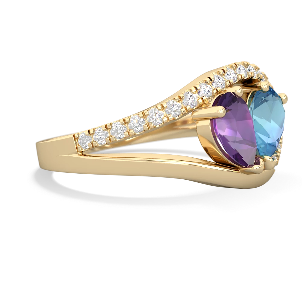 Amethyst Nestled Heart Keepsake 14K Yellow Gold ring R5650