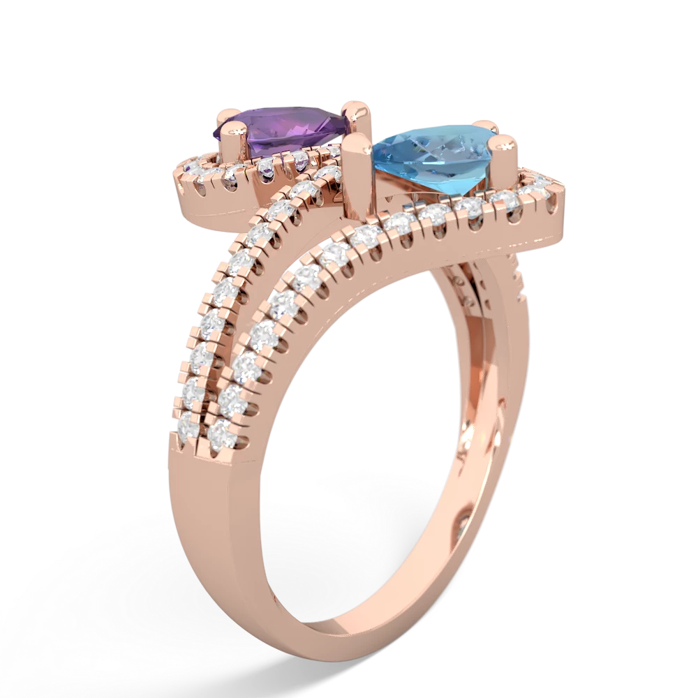 Amethyst Diamond Dazzler 14K Rose Gold ring R3000