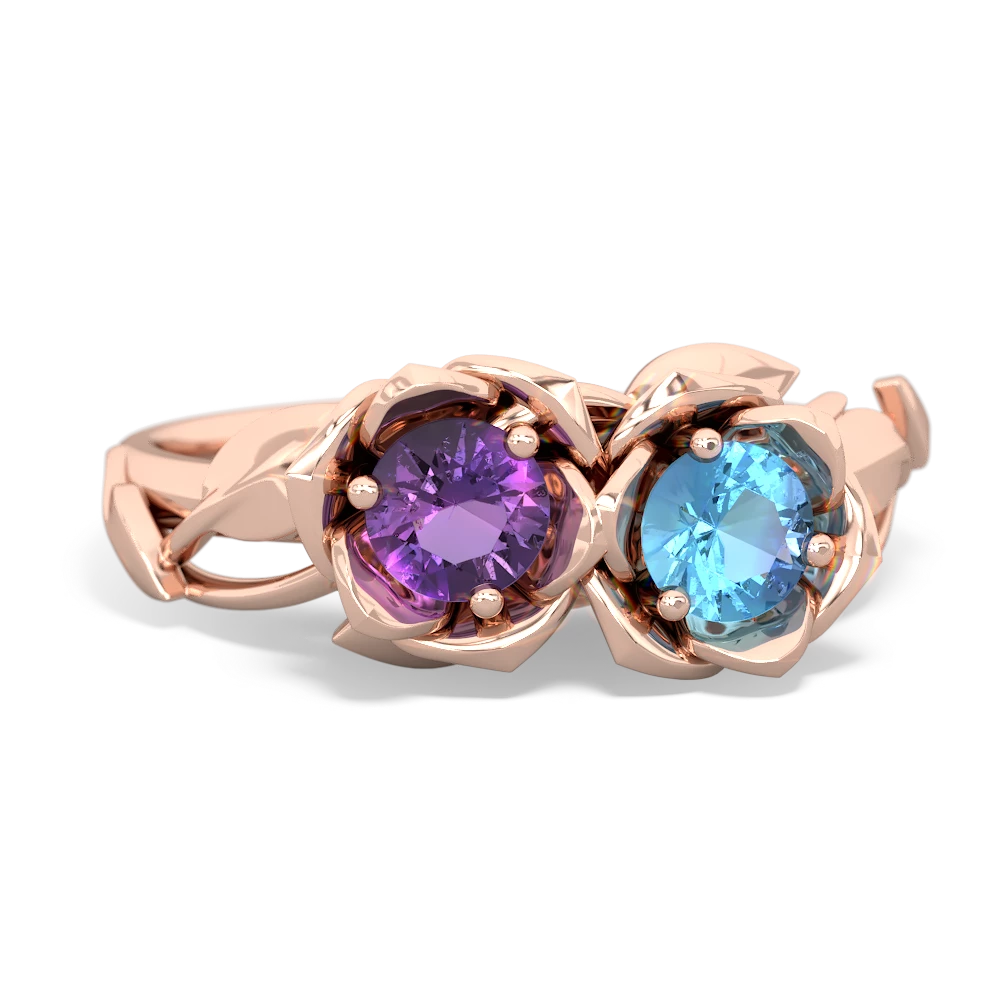 Amethyst Rose Garden 14K Rose Gold ring R5510