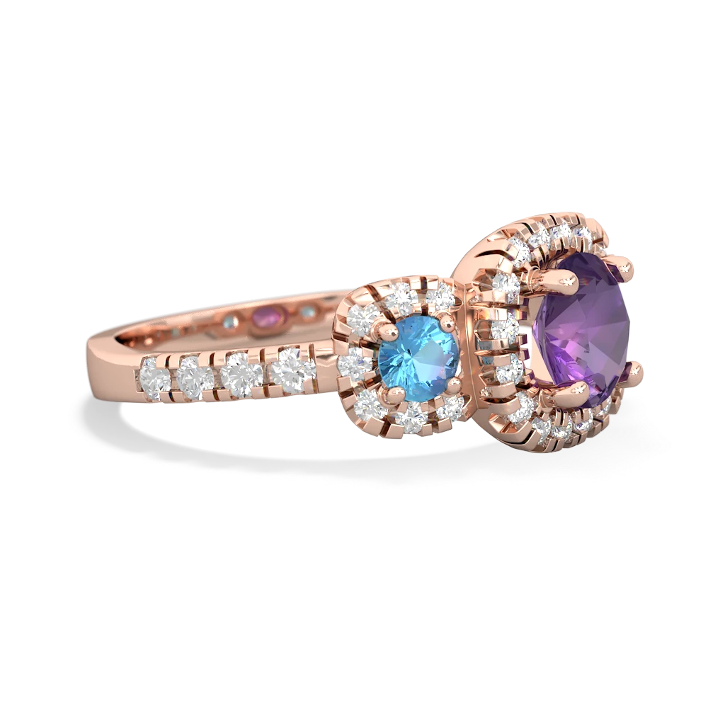 Amethyst Regal Halo 14K Rose Gold ring R5350