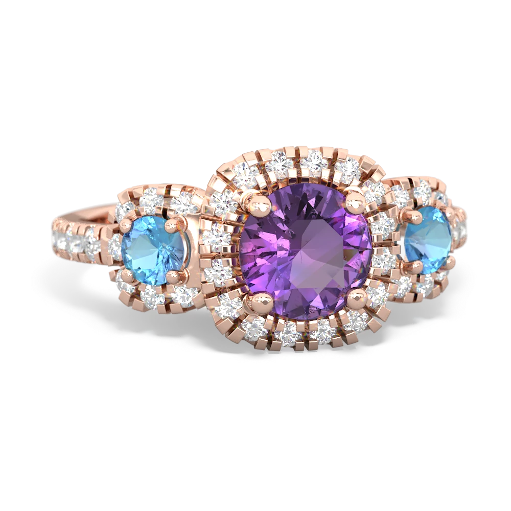 Amethyst Regal Halo 14K Rose Gold ring R5350